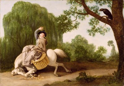 Die Frau des Bauern und der Rabe, 1786 von George Stubbs